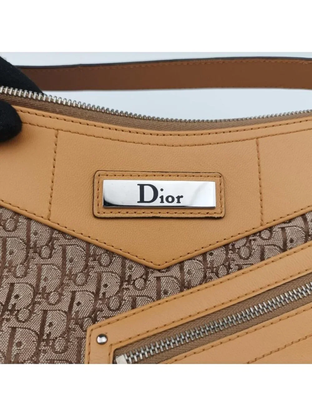 Dior Street Chic Camel Canvas Leather LO Handbag